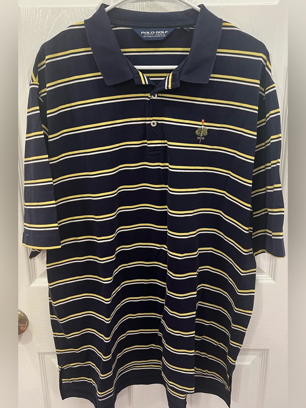 Polo Golf Ralph Lauren Men’s XL 100% Pima Cotton Striped Blue/Yellow Polo